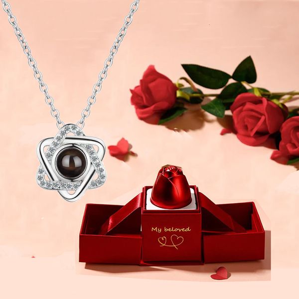chokers projection necklace with luxury rose gift box 100 languages i love you star heart pendant romantic mother's day gifts 230518, Golden;silver
chokers projection necklace with luxury rose gift box 100 languages i love you star heart pendant romantic mother's day gifts 230518, Golden;silver