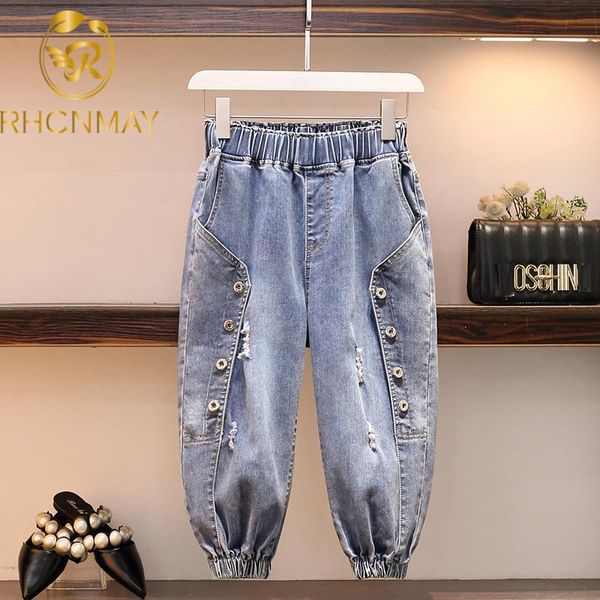 jeans summer new fashion women elastic waist loose vintage blue ripped jeans button design cotton denim harem pants plus size l4xl
jeans summer new fashion women elastic waist loose vintage blue ripped jeans button design cotton denim harem pants plus size l4xl