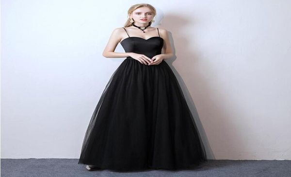 black satin tulle aline floor length long wedding dress spaghetti straps sweetheart non white simple outdoor bridal gowns with co6296556
black satin tulle aline floor length long wedding dress spaghetti straps sweetheart non white simple outdoor bridal gowns with co6296556