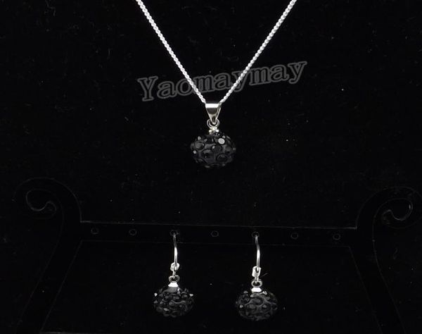 10mm black disco ball pendant earrings and necklace for girls rhinestone jewellery set 10 sets whole9555828, Silver
10mm black disco ball pendant earrings and necklace for girls rhinestone jewellery set 10 sets whole9555828, Silver