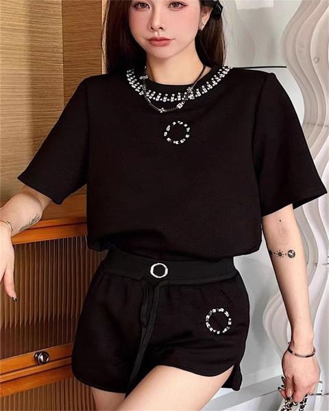 women's two piece pants sequin jacquard short sleeve with shorts sports suit slimming preppy casual two-piece set black white for summe
women's two piece pants sequin jacquard short sleeve with shorts sports suit slimming preppy casual two-piece set black white for summe