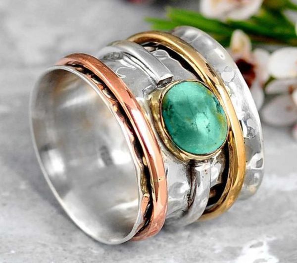 retro bohemian style width ring inlaid oval green stone ring two tone design finger rings for women personality jewelry g4m825 q078590670, Silver
retro bohemian style width ring inlaid oval green stone ring two tone design finger rings for women personality jewelry g4m825 q078590670, Silver