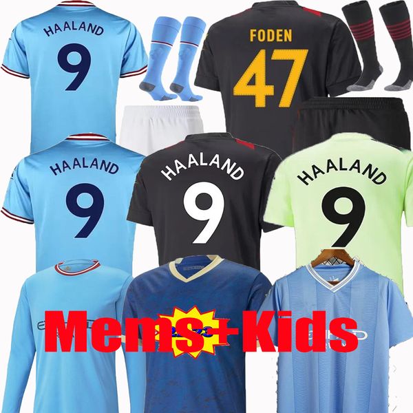 22 23 24 haaland soccer jerseys grealish sterling mans cities mahrez fans player version de bruyne foden 2023 2024 football shirt kids kit, Black;yellow
22 23 24 haaland soccer jerseys grealish sterling mans cities mahrez fans player version de bruyne foden 2023 2024 football shirt kids kit, Black;yellow