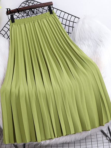 skirts beiyingni women pleated skirt solid color casual slim a-line fashion elastic waist midi skirts girls white green spring summer 230518, Black
skirts beiyingni women pleated skirt solid color casual slim a-line fashion elastic waist midi skirts girls white green spring summer 230518, Black