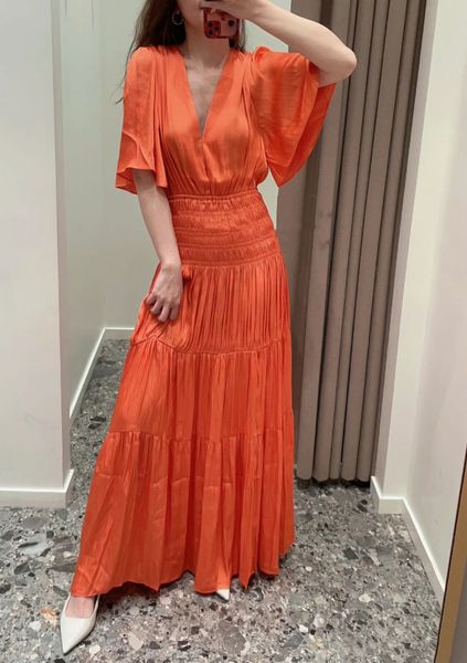 casual dresses genuine -aje slit high waisted v-neck flare sleeve long dress for women summer fashion, Black;gray
casual dresses genuine -aje slit high waisted v-neck flare sleeve long dress for women summer fashion, Black;gray