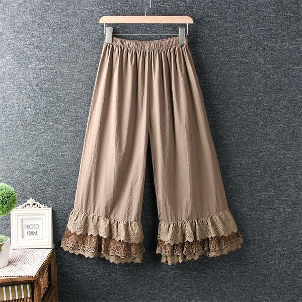capris 2021 new spring autumn women pants japan style mori girl lace wide leg pants cotton loose casual women, Black;white
capris 2021 new spring autumn women pants japan style mori girl lace wide leg pants cotton loose casual women, Black;white
