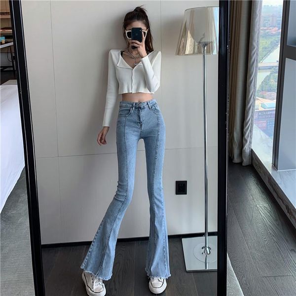 capris women's trumpet jeans new casual flared denim long pants for women high waist slim fishtail trousers streetwear, Black;white
capris women's trumpet jeans new casual flared denim long pants for women high waist slim fishtail trousers streetwear, Black;white