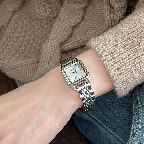 square dial watch for women light luxury leisure quartz steel band small square watch for women wedding gift for girlfriend, Slivery;brown
square dial watch for women light luxury leisure quartz steel band small square watch for women wedding gift for girlfriend, Slivery;brown