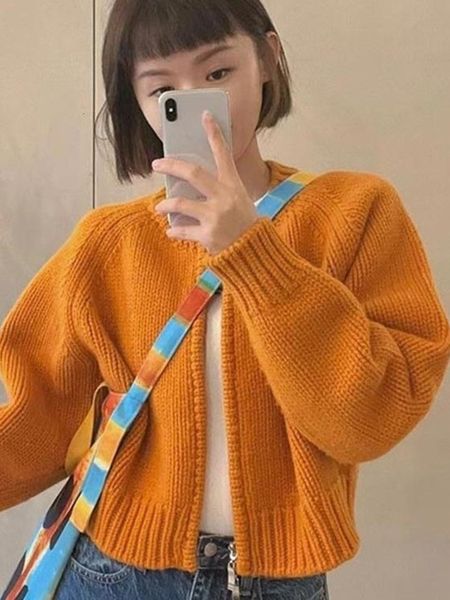 women's knits tees woherb solid color knitted cardigan sweet vintage pull femme ropa mujer korean loose casual sweater jackets 230518, White
women's knits tees woherb solid color knitted cardigan sweet vintage pull femme ropa mujer korean loose casual sweater jackets 230518, White