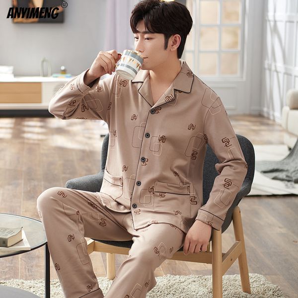 men's sleepwear young men winter luxury pajamas soft cotton brown fashion sleepwear for men cardigan nightwear long sleeved casual home, Black;brown
men's sleepwear young men winter luxury pajamas soft cotton brown fashion sleepwear for men cardigan nightwear long sleeved casual home, Black;brown