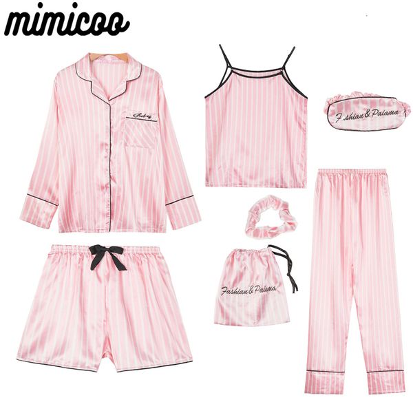 women's sleepwear pink women's 7 pieces pajamas sets faux silk striped pyjama women sleepwear spring summer autumn homewear lounge, Black;red
women's sleepwear pink women's 7 pieces pajamas sets faux silk striped pyjama women sleepwear spring summer autumn homewear lounge, Black;red
