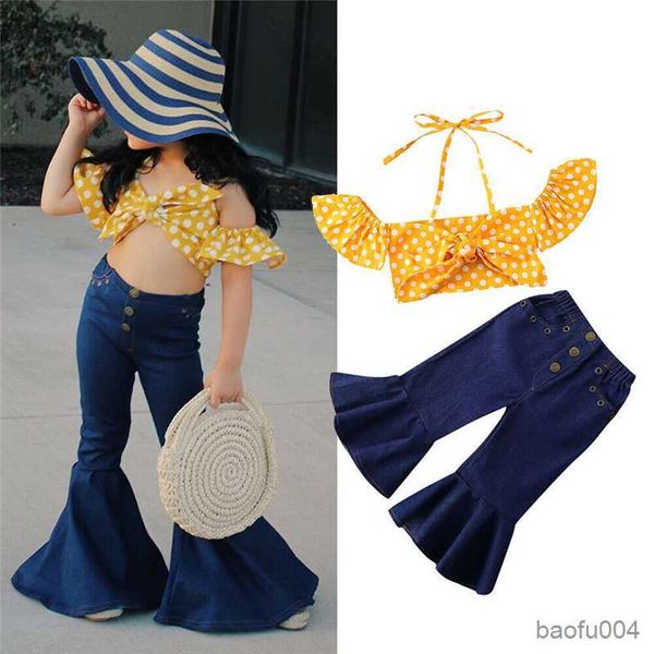 clothing sets fashion children clothes suit sling dot print denim bell bottom kids girls summer wear clothing piece set r230518, White
clothing sets fashion children clothes suit sling dot print denim bell bottom kids girls summer wear clothing piece set r230518, White