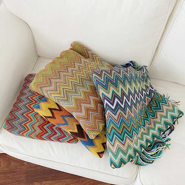 Bohemian Throw Blanket Geometric Knitted Blanket for Bed Plaid Living Room Boho Home Decor Travel Thread Blanket With Tassel
Bohemian Throw Blanket Geometric Knitted Blanket for Bed Plaid Living Room Boho Home Decor Travel Thread Blanket With Tassel