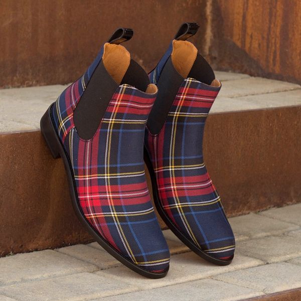men handmade mixed color plaid casual shoes mens chelsea boots canvas size 38-48 botines deportivos de hombre, Black
men handmade mixed color plaid casual shoes mens chelsea boots canvas size 38-48 botines deportivos de hombre, Black