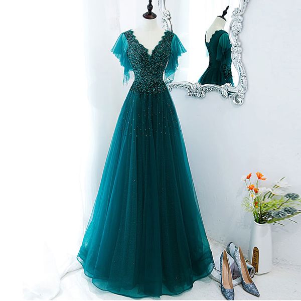 new arrivals prom dresses v-neck beading party dress floor length formal dresses, Black
new arrivals prom dresses v-neck beading party dress floor length formal dresses, Black