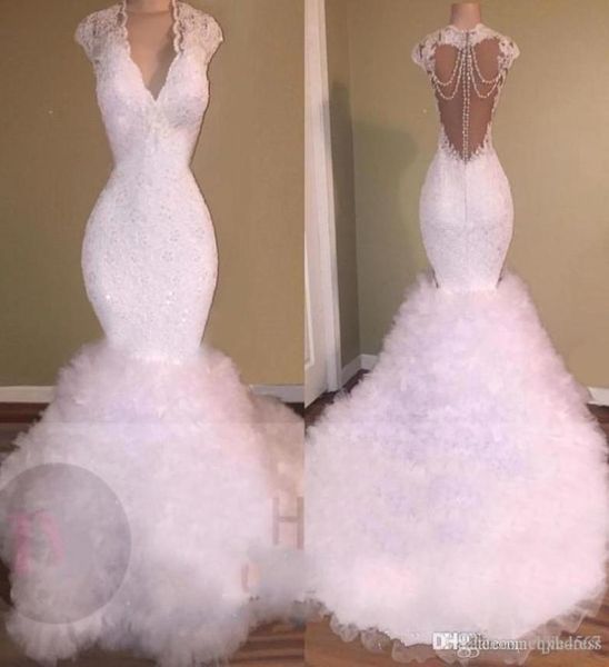 elegant white v neck lace mermaid long prom dresses 2019 new tulle ruffles sheer beaded back sweep train formal party evening gown6787327, Black
elegant white v neck lace mermaid long prom dresses 2019 new tulle ruffles sheer beaded back sweep train formal party evening gown6787327, Black