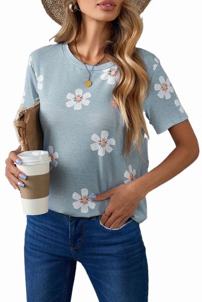 gray floral pattern t-shirt 2023 new 2023 new s1z0#, White
gray floral pattern t-shirt 2023 new 2023 new s1z0#, White