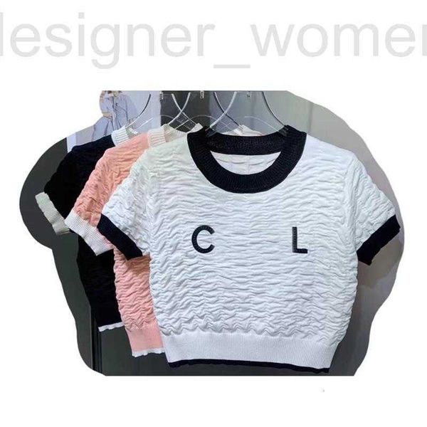 women's t-shirt designer 2023 spring/summer t-shirt new bubble fold small fragrance contrast round neck short sleeve chest letter embro, White
women's t-shirt designer 2023 spring/summer t-shirt new bubble fold small fragrance contrast round neck short sleeve chest letter embro, White