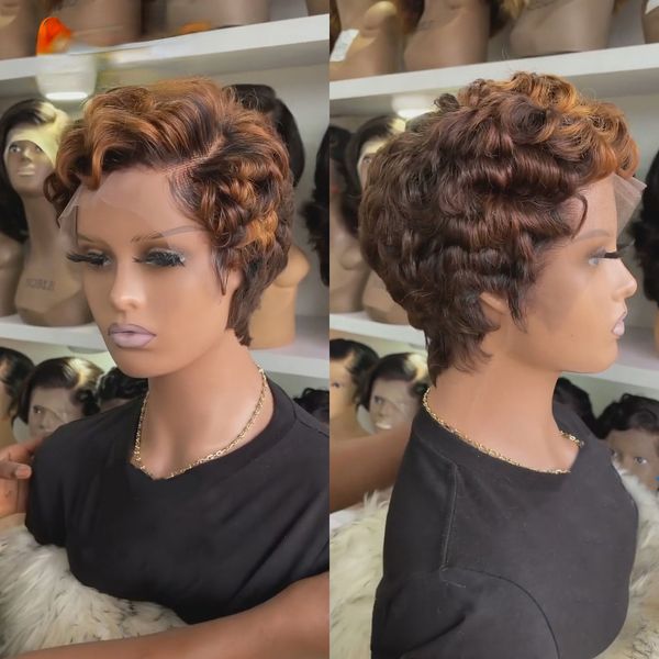 13x4 lace front human hair wigs black /brown highlight colored short curly wig for women hd lace frontal pixie cut wigs
13x4 lace front human hair wigs black /brown highlight colored short curly wig for women hd lace frontal pixie cut wigs