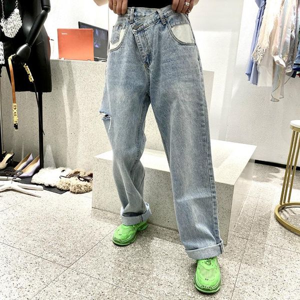 jeans retro high waist jeans white pocket ripped denim radish pants trousers women's 2022 autumn new, Blue
jeans retro high waist jeans white pocket ripped denim radish pants trousers women's 2022 autumn new, Blue