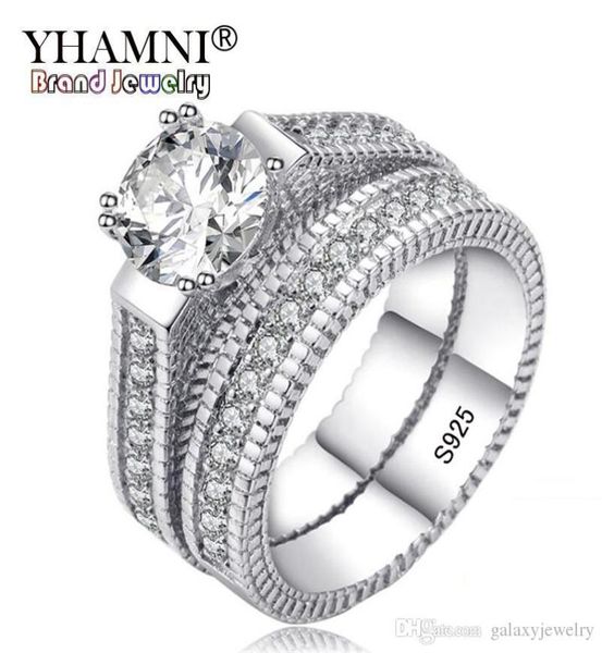 yhamni 100 real 925 sterling silver rings set hearts and arrows 1ct cz diamond wedding rings for women double engagement ring mr19967075, Slivery;golden
yhamni 100 real 925 sterling silver rings set hearts and arrows 1ct cz diamond wedding rings for women double engagement ring mr19967075, Slivery;golden