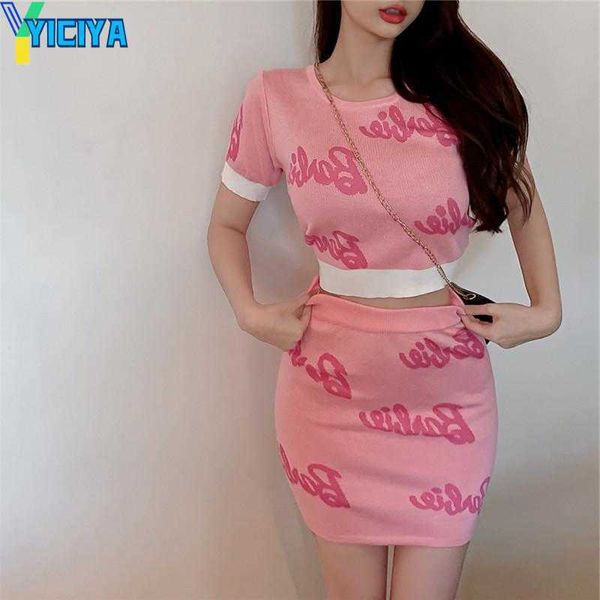 yiciya dress pink knit sweet chic women sets korean o neck short sleeve letter knit pullovers and vintage cute slim mini skirts, White
yiciya dress pink knit sweet chic women sets korean o neck short sleeve letter knit pullovers and vintage cute slim mini skirts, White
