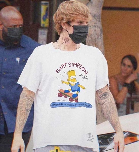 2023 summer fog simpson short sleeve fashion brand round neck pullover large loose t-shirt couple set, White;black
2023 summer fog simpson short sleeve fashion brand round neck pullover large loose t-shirt couple set, White;black