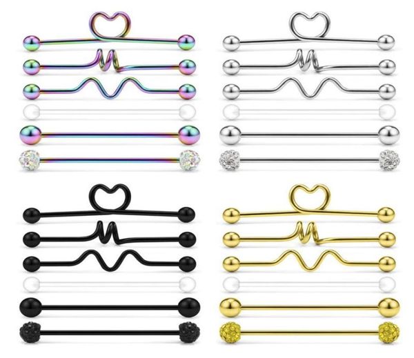 6pcs steel industrial piercing jewelry pack industrial barbell earrings bar stainless cartilage tragus piercing jewelry2899294, Golden;silver
6pcs steel industrial piercing jewelry pack industrial barbell earrings bar stainless cartilage tragus piercing jewelry2899294, Golden;silver