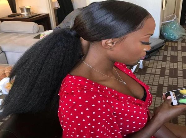 kinky straight ponytail for women natural coarse yaki remy hair clip in pony tails two combs blow out human hair extension3701371, Black
kinky straight ponytail for women natural coarse yaki remy hair clip in pony tails two combs blow out human hair extension3701371, Black