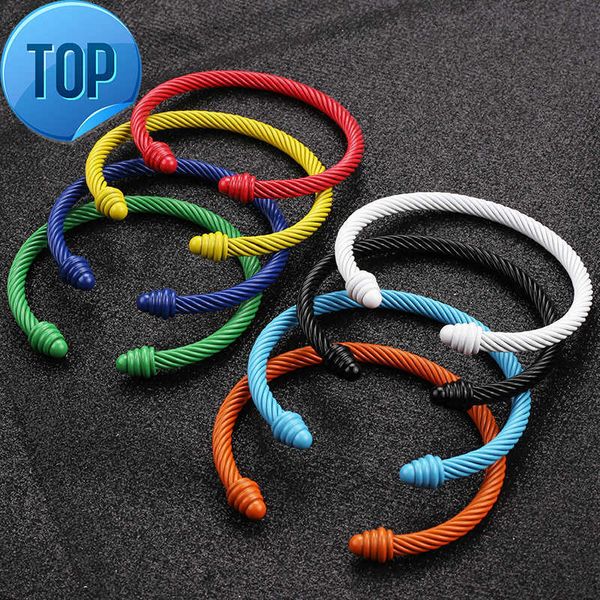 stainless steel c-type open cuff bracelet bangles colorful twisted cable chain cuff bracelet bangles, Silver
stainless steel c-type open cuff bracelet bangles colorful twisted cable chain cuff bracelet bangles, Silver