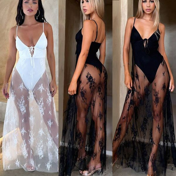 spaghetti strap lace see through maxi dress for women robe summer new v neck backless sleeveless beach long dress, Black;gray
spaghetti strap lace see through maxi dress for women robe summer new v neck backless sleeveless beach long dress, Black;gray