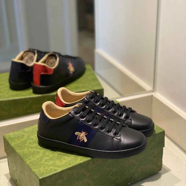 men women sneaker casual shoes snake chaussures leather sneakers ace bee embroidery stripes shoe walking spo gg''sneakers lgv, Black
men women sneaker casual shoes snake chaussures leather sneakers ace bee embroidery stripes shoe walking spo gg''sneakers lgv, Black