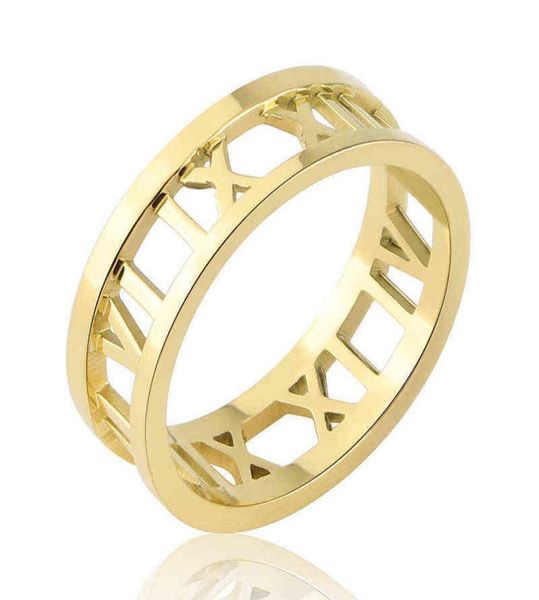 fine jewelry roman number ring fashion women rings for stainless steel girl whole6684304, Silver