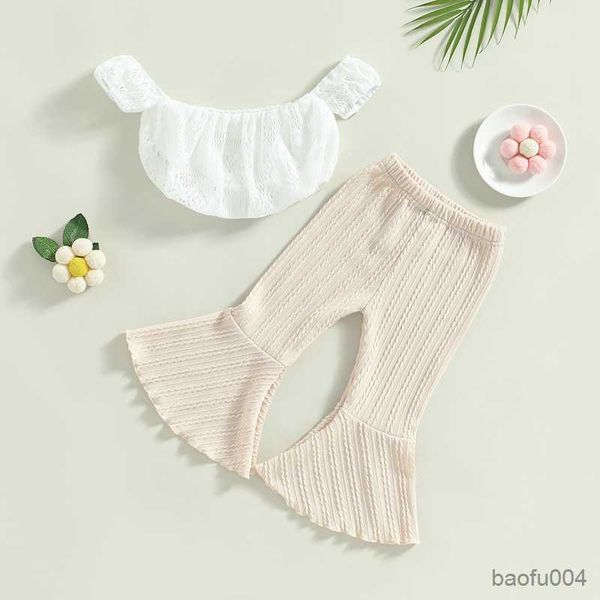 clothing sets summer girls clothing sets solid color off-shoulder lace t-shirt and elastic flare pants baby clothes children kids outfits r2, White
clothing sets summer girls clothing sets solid color off-shoulder lace t-shirt and elastic flare pants baby clothes children kids outfits r2, White
