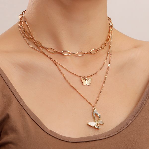 luxury necklace colorful light luxury fashion multi-layer shape chain micro-inlaid diamond fritillary butterfly pendant necklace woman desig, Silver
luxury necklace colorful light luxury fashion multi-layer shape chain micro-inlaid diamond fritillary butterfly pendant necklace woman desig, Silver