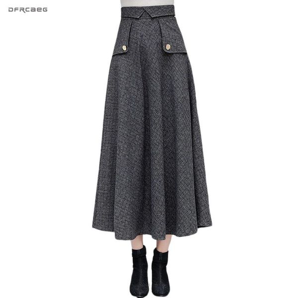 capris high waist plaid women's warm wool maxi skirts winter elegant female woolen aline skirt casual ladies saia longa, Black;white
capris high waist plaid women's warm wool maxi skirts winter elegant female woolen aline skirt casual ladies saia longa, Black;white