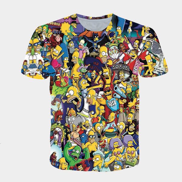 summer children's casual short sleeve simpson series 3d digital printing loose round neck t-shirt top, White;black
summer children's casual short sleeve simpson series 3d digital printing loose round neck t-shirt top, White;black