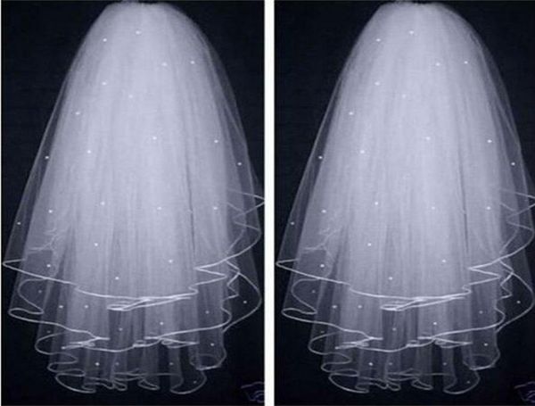 white ivory wedding veils threelayers tulle ribbon pearls beads with comb velos de novia bridal hair accessories 7821812, Black
white ivory wedding veils threelayers tulle ribbon pearls beads with comb velos de novia bridal hair accessories 7821812, Black