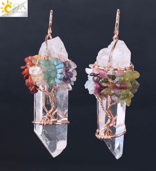 csja men big gemstone pendant women natural white crystal quartz 7 chakra tree of life rose gold handmade wire wrapped necklace ch9452562, Silver
csja men big gemstone pendant women natural white crystal quartz 7 chakra tree of life rose gold handmade wire wrapped necklace ch9452562, Silver