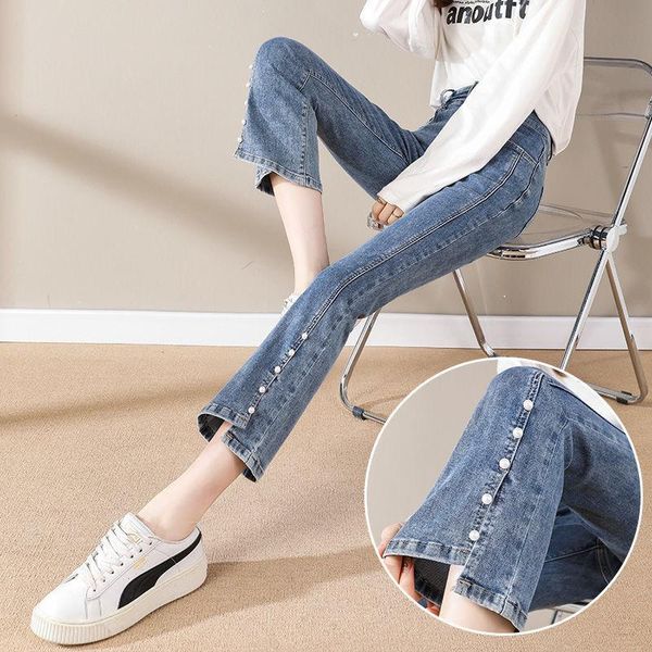 jeans 2022 midi denim pants elegant split pearls high waist skinny sweet lady streetwear harajuku korean flare jeans pants woman 2022, Blue
jeans 2022 midi denim pants elegant split pearls high waist skinny sweet lady streetwear harajuku korean flare jeans pants woman 2022, Blue