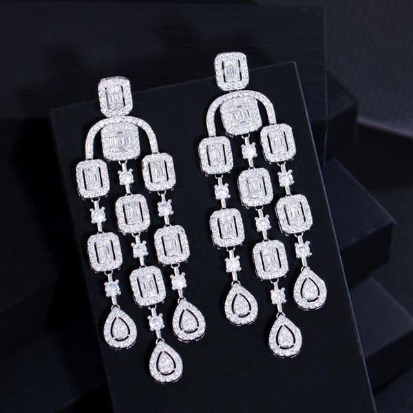 knot cwwzircons elegant gorgeous cubic zirconia pave long tassel dangle drop wedding bridal earrings luxury jewelry accessories cz972, Silver
knot cwwzircons elegant gorgeous cubic zirconia pave long tassel dangle drop wedding bridal earrings luxury jewelry accessories cz972, Silver
