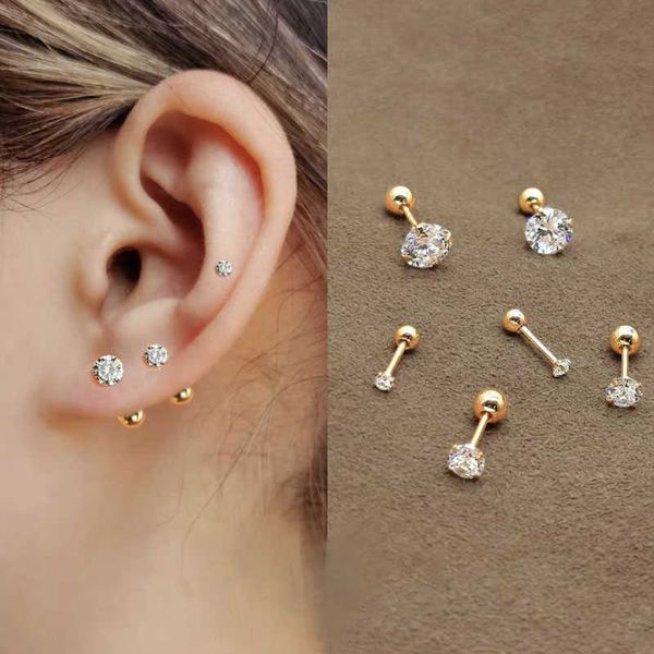 stud 1 piece stainless steel 4 prong zircon ear studs earrings for womenmen tragus cartilage standard lobe daith piercing jewelry z0517, Golden;silver
stud 1 piece stainless steel 4 prong zircon ear studs earrings for womenmen tragus cartilage standard lobe daith piercing jewelry z0517, Golden;silver