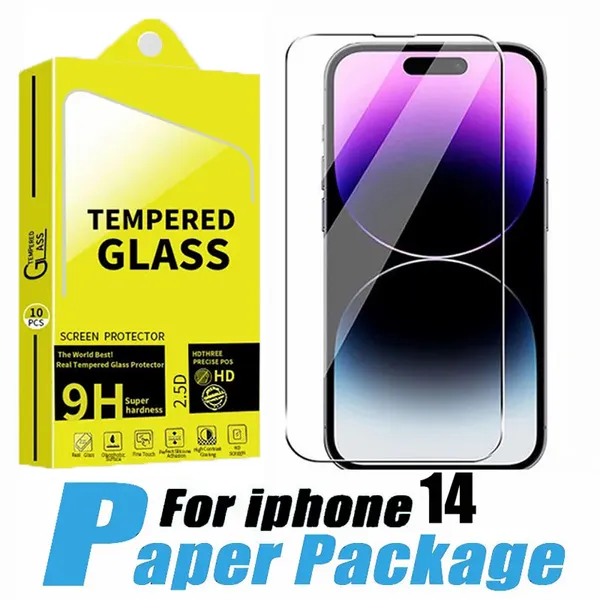 Image of Wholesale 2.5D Tempered Glass Phone Screen Protector For iPhone 15 14 13 12 11 PRO Max XS X XR 7 8 Plus Samsung A12 A22 A32 A42 A52 A72 A92 5G 4G with 10 in 1 Paper package