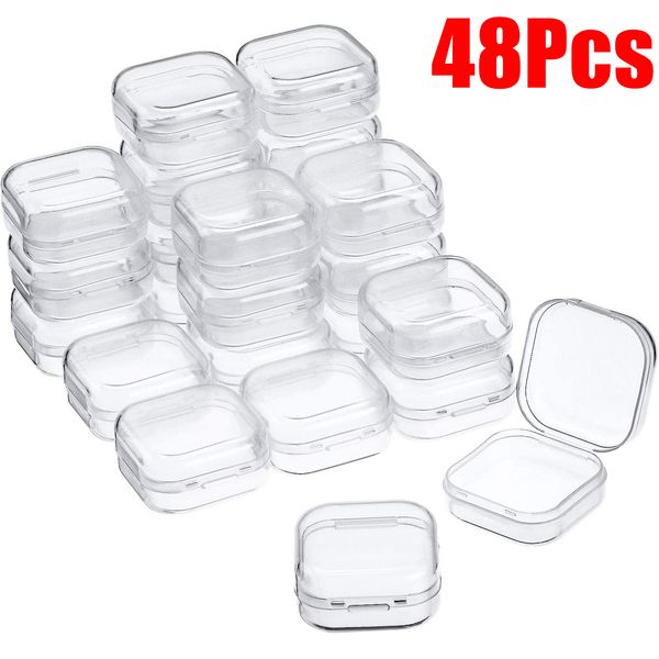 jewelry stand 48pcs 353518cm mini clear plastic storage box container with lids empty hinged boxes for beads diy craft making 230517, Black 
jewelry stand 48pcs 353518cm mini clear plastic storage box container with lids empty hinged boxes for beads diy craft making 230517, Black