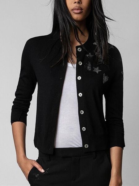 sweaters women slim long sleeve sweater single breasted thin stars rhinestones oneck ladies knitted cardigan 2 colors, White;black
sweaters women slim long sleeve sweater single breasted thin stars rhinestones oneck ladies knitted cardigan 2 colors, White;black
