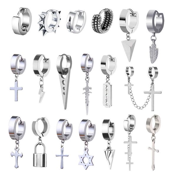 stud 2021 vintage punk stainless steel women men hoop earrings round cross gothic hip hop ear jewelry accessories earrings wholesale z0517, Golden;silver
stud 2021 vintage punk stainless steel women men hoop earrings round cross gothic hip hop ear jewelry accessories earrings wholesale z0517, Golden;silver