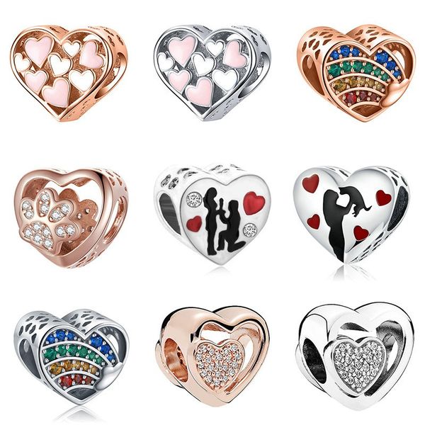 fit pandora charm bracelet enamel crystal heart mom child love paw print european silver bead charms beads diy snake chain for women bangle, Black
fit pandora charm bracelet enamel crystal heart mom child love paw print european silver bead charms beads diy snake chain for women bangle, Black