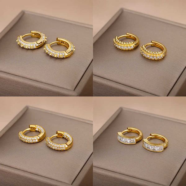 stud exquisite zircon round circle ear piercing earrings for women stainless steel cubic zirconia hoop earring trend birthday jewelry z0517, Golden;silver
stud exquisite zircon round circle ear piercing earrings for women stainless steel cubic zirconia hoop earring trend birthday jewelry z0517, Golden;silver
