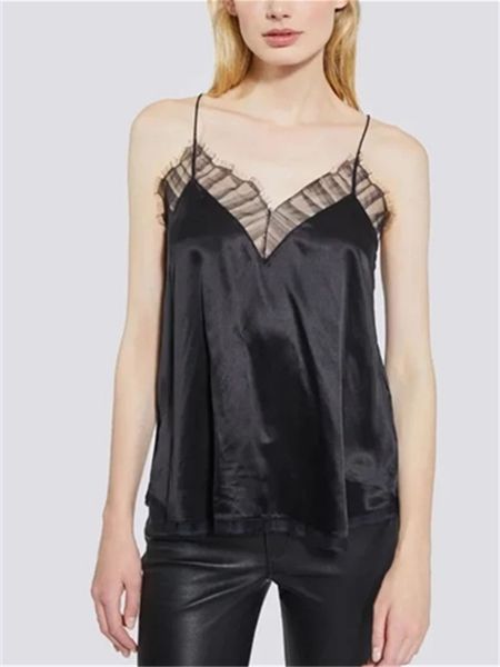 camisoles tanks women 100% silk lace stitching v-neck tank spring summer ladies all-match simple solid color temperament camisole 230518, Black;white
camisoles tanks women 100% silk lace stitching v-neck tank spring summer ladies all-match simple solid color temperament camisole 230518, Black;white