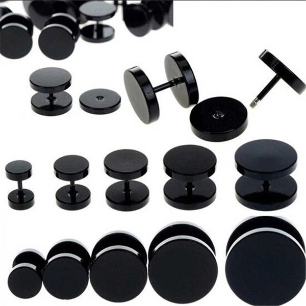 stud wkoud one pair black stainless steel round stud earrings for women dumbbell pierceing earrings men punk fashion jewelry z0517, Golden;silver
stud wkoud one pair black stainless steel round stud earrings for women dumbbell pierceing earrings men punk fashion jewelry z0517, Golden;silver